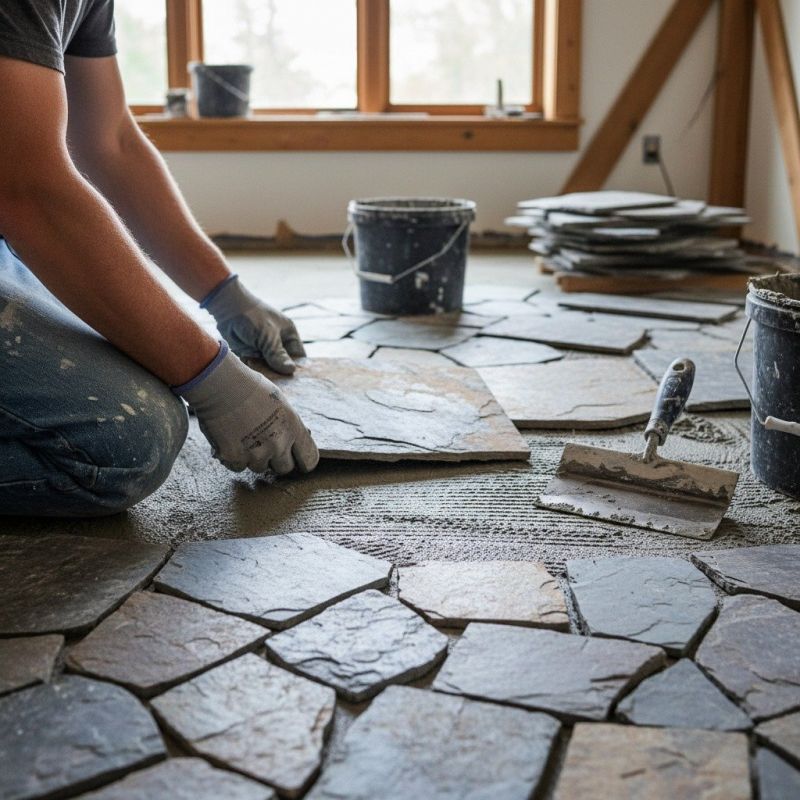 Slate Floor Installation detail